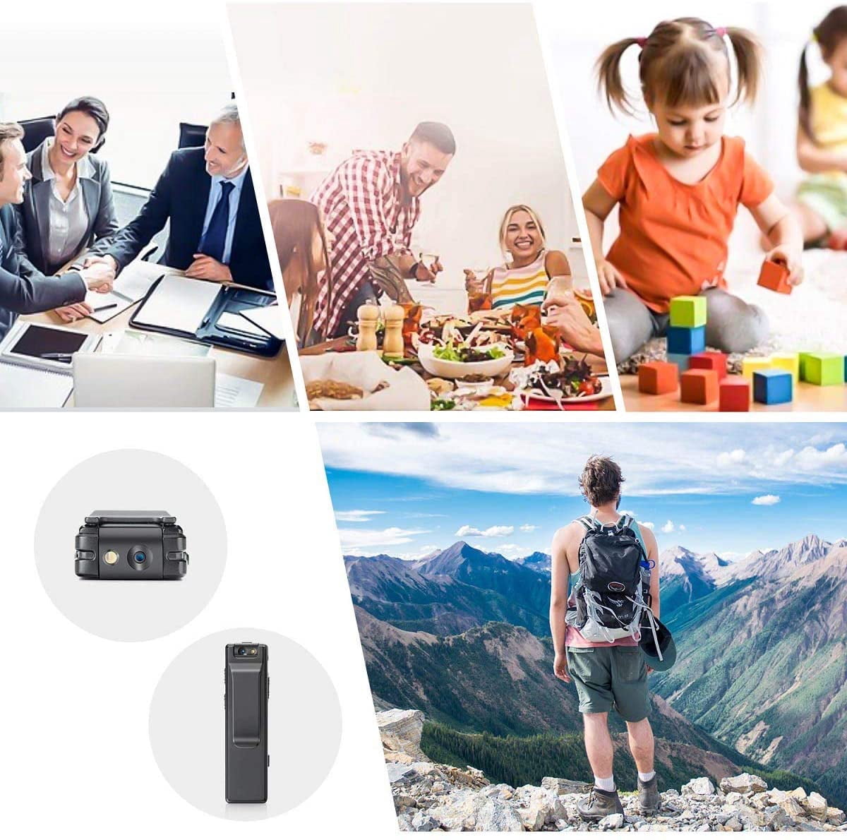 TELELE 64GB Mini Body Camera - 1080P HD Wearable Security Camera with Motion Detection, 130° Wide Angle, 6H Battery Life, No WiFi Needed (Includes 64GB Card)