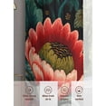 Boho Red Floral Sheer Curtains for Living Room Bedroom Vintage Flowers ...