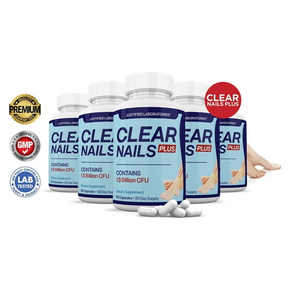 (5 Pack) Clear Nails 1.5 Billion CFU Probiotic Nail Support 300 Capsules