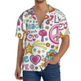 thumbnail image 1 of Fotbe Peace Love and Dove Flower Power Camisa Estampada de Manga Corta para Hombre, Casual de Verano, Estilo Playero, Sin Arrugas-4X-Large, 1 of 5