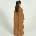 thumbnail image 6 of IDOPIP Kids Girls Muslim Chiffon Abaya Open Front Cardigan Modest Dress with Hijab Middle East Arabian Robe, 6 of 9