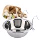 thumbnail image 4 of Tazón de agua de comida de acero inoxidable para mascotas jaulas de pájaros jaulas Coop perro gato conejo talla M, 4 of 5