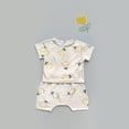 thumbnail image 1 of Conjunto de pijamas de verano para bebés de 0 a 5 años, ropa de descanso con estampado bonito, Top de manga corta + Pantalones cortos, ropa informal para el hogar para niños y niñas de 2 uds., 1 of 6