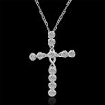 thumbnail image 3 of Huanledash Women 925 Sterling Silver Plated Cross Zircon Pendant Necklace Chain Jewelry, 3 of 4