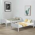 thumbnail image 2 of Giantex Twin-Over-Twin Wood Bunk Bed, 2-in-1 Convertible Space-Saving Bed w/Inclined Ladder & Safety Guardrails for Kids Teens Adults, White, 2 of 10