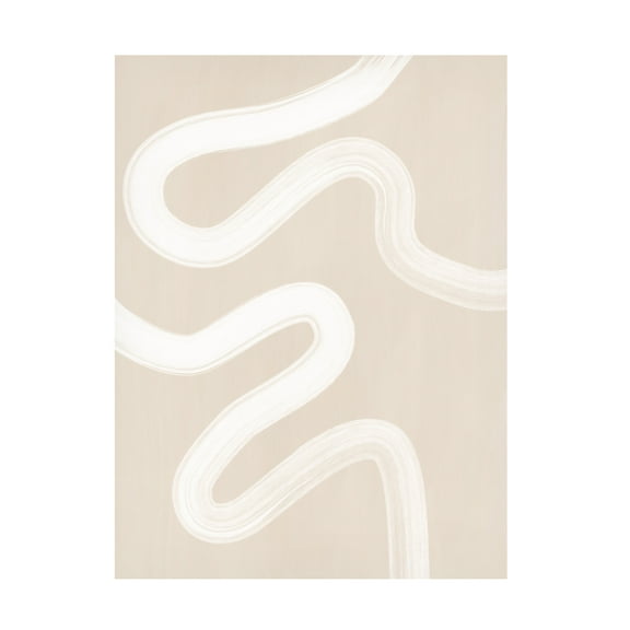 Elena Ristova 'Beige One Line Drawing' Canvas Art