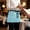Aqua, variant on Turquoise Striped Waitress Apron with 3 Pockets, Abstract Modern Farmhouse Stripes Server Aprons Waterproof Kitchen Restaurant Half Waist Apron for Men Women