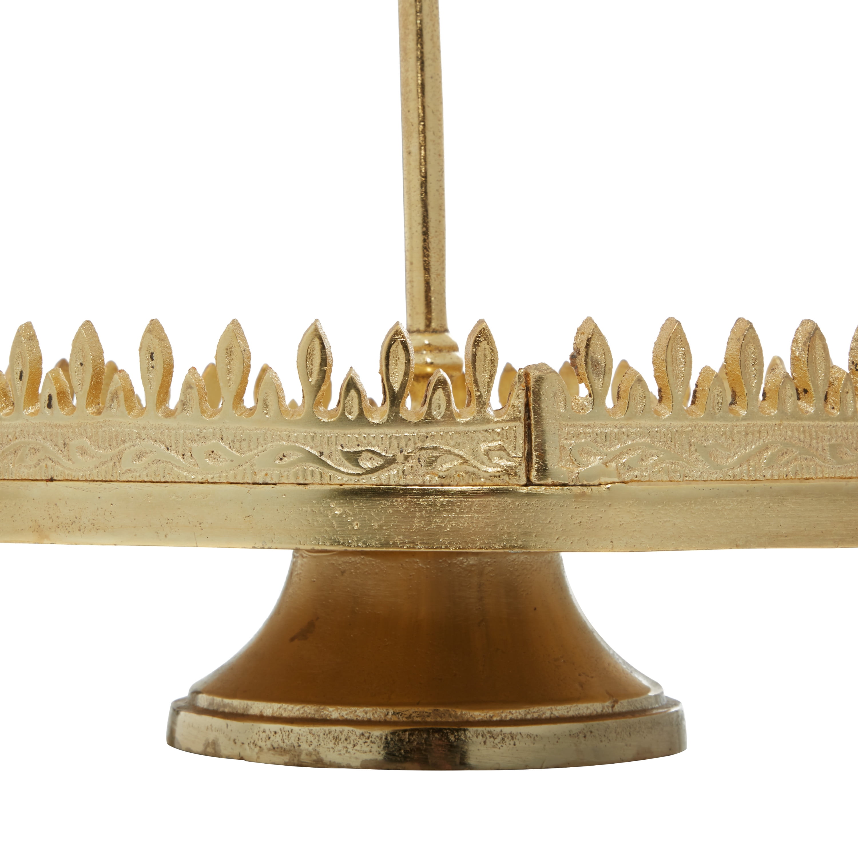 DecMode 13"W, 12"H Aluminum Glam Cake Stand, Gold, 1 - Piece