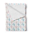 thumbnail image 2 of Pastel Soft Flannel Fleece Throw Blanket, Fairytale Character Cartoon Unicorns with Colorful Mane Hair and Stars, Cozy Plush for Indoor and Outdoor Use, 60" x 80", Blue Coral Yellow, by Ambesonne, 2 of 5