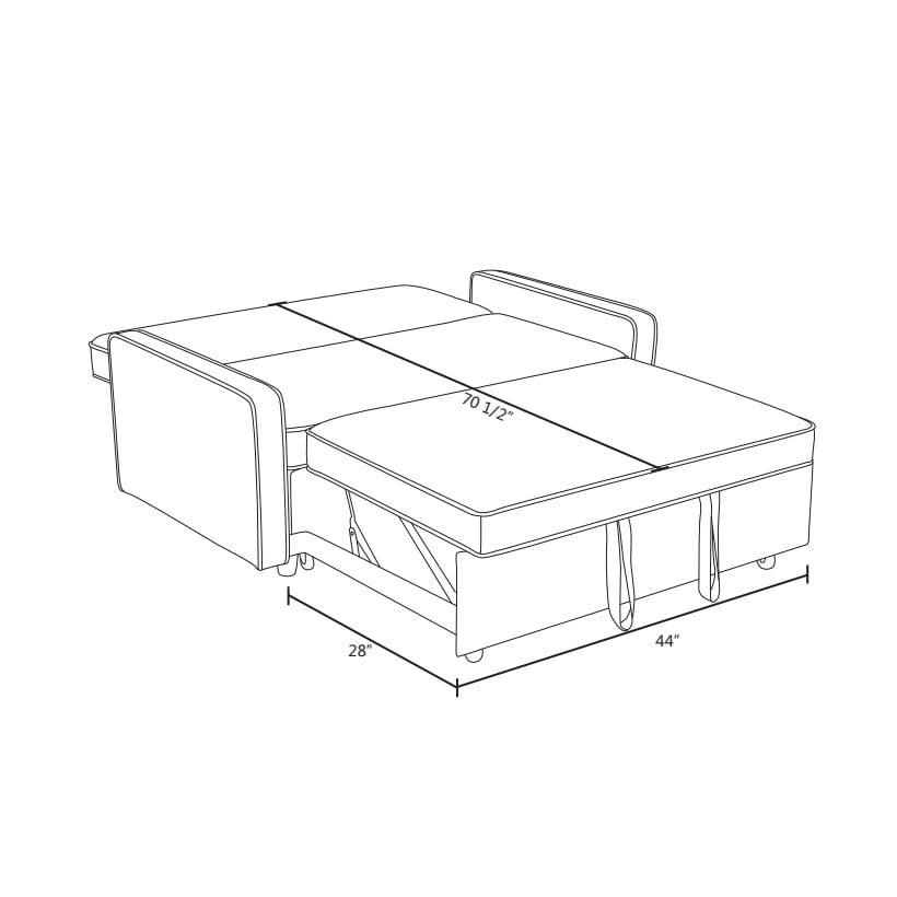 DOMETOUR Convertible Sofa Bed Sleeper Sofa, 3 in 1 Futon Sofa Bed with Pullout Sofa Bed Couch, Loveseat Sleeper Grey Flannel Sofa Bed with 2 Seat for Living Room, RV, Bedroom and Small Space