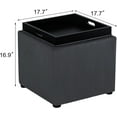 thumbnail image 3 of Joveco Storage Square Ottoman with Tray, Small Corduroy Foot Rest Stool Cube, Coffee Table for Dorm Living Room Bedroom, Dark Gray, 3 of 8
