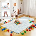 thumbnail image 4 of 26PCS ABC Alphabet EVA Foam Play Mat, 31.75×31.75×1.02cm BPA-Free Non-Slip Floor Tiles for 10+ Months, Blue+White, 4 of 9