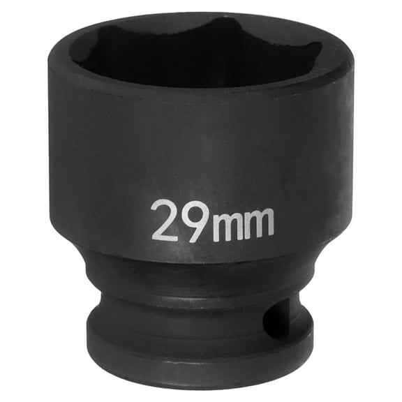 Uxcell 6 Point Impact Socket 29mm Metric Socket 1/2" Square Drive 1.65" (42mm) Long Phosphated Cr-Mo Steel Spindle Axle Hex Nut Sockets, Black