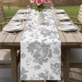 thumbnail image 6 of Table Runners 70 Inches Long Dress Scarves, Grey Flowers Farmhouse Coffee/Dining/Kitchen Table Decor, Holiday Table Runner, Vintage Pastoral Plants Rustic Leaves 13x70 Inch, 6 of 9