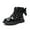Black, variant on Elegant Black Glittery Flat Boots with Gentle Cushioning and Charming Detail for Special Events