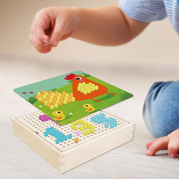 Multicolor 240 Botones Mushroom Nail Puzzle Creative Color Matching Educational Learning Development Montessori Juguetes para Niños Y Granja CUTICAT rompecabezas de uñas de hongo