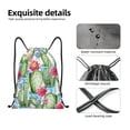 thumbnail image 4 of Fuzoiu Flowers and Cactus Print Drawstring Backpack for Gym, Travel, Yoga,Sports Sackpack String Bag for Women Men-Medium, 4 of 6