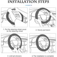 thumbnail image 3 of Funda para volante de coche de piel de fibra de carbono, universal, 15 pulgadas, ajuste, furgonetas, sedanes, coches, camiones (rojo alegría), 3 of 5