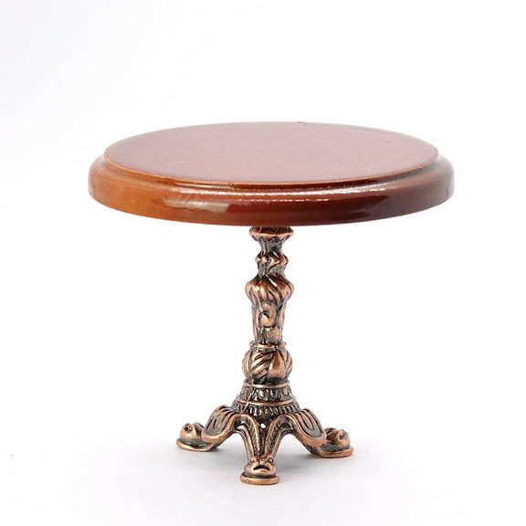 Miniature Wooden Round Table Doll House Side Table Dollhouse Decoration Accessory Dollhouse Furniture