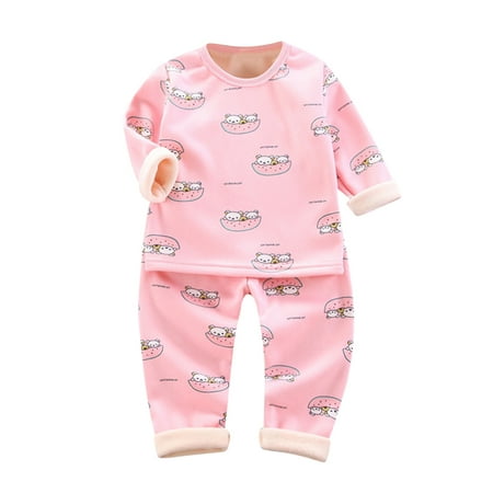 

AIMAOMI Toddler Kids Baby Girls Clothes Set Warm Cartoon Long Sleeve T-Shirt Tops Soft Pajamas Sleepwear Pants Set H