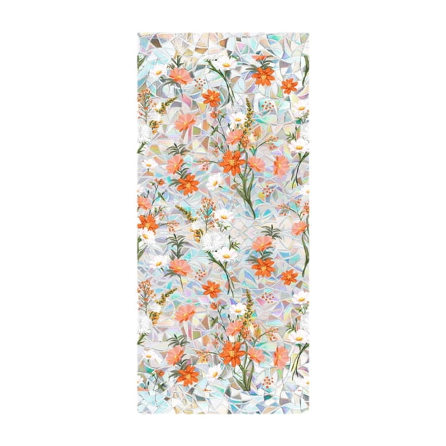 Película de ventana de privacidad Aferencias de ventana estática, PVC Floral extraíble, sin pegatina de vidrio de vidrio de pegamento decorativo, para