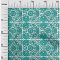 thumbnail image 2 of oneOone Silk Tabby Turquoise Blue Fabric Block Sewing Material Print Fabric By The Yard 42 Inch Wide, 2 of 5