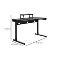 thumbnail image 5 of Office Desk with Raised Monitor Stand and Side Hanger Black - Saltoro Sherpi, 5 of 5