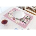thumbnail image 2 of Flower Circle Placemats Opeonies and Orchids Bouquet Heat Resistant Dining Table Place Mats Stain Resistant, 12 X 18 Inches, Set of 4 Pink White Yellow, 2 of 3