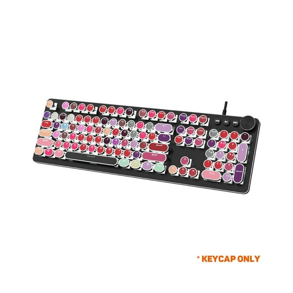 104Pcs/Set PBT Universal Round Key Cap Keycaps for Cherry MX Mechanical Keyboard - Red