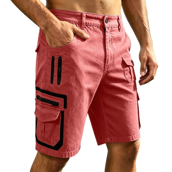 ZHOGXU Mens Shorts Versatile Loose Fit Zipper Breathable With Pocket Outdoor Travel Sport Wear