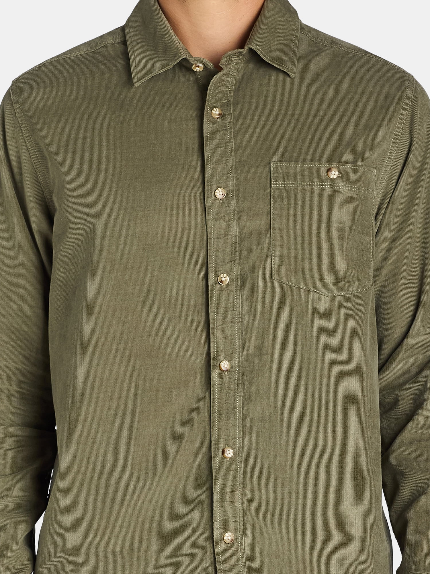George Men's and Big Men's Corduroy Shirt with Long Sleeves, Sizes S-3XL
