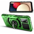 thumbnail image 3 of Nagebee Phone Case for Samsung Galaxy A02S with Tempered Glass Screen Protector (Full Coverage), Full-Body Protective Armor [Military-Grade], Magnetic Car Mount Ring Holder Heavy-Duty Case (Green), 3 of 6