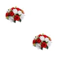 thumbnail image 4 of kurtrusly 1/2/3/5 Roses en Plastique avec une Base pour un Affichage Captivant avec du Plastique Est Rouge 2PCS, 4 of 6