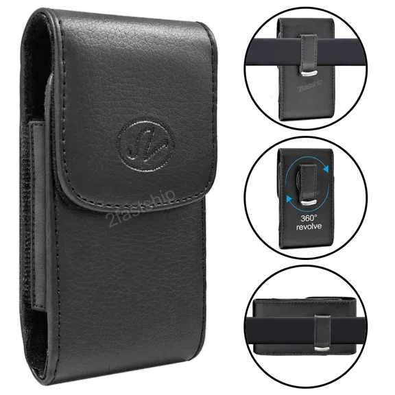 Universal Leather Case Belt Clip Holster Pouch For Medium Sized Flip Phones