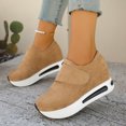 thumbnail image 2 of Women's Vintage Suede Platform Dress Shoes Wedge Non Slip Dress Loafers Round Toe Slip On Casual Orthopedic Tennis Shoes Brown Size 9, 2 of 5