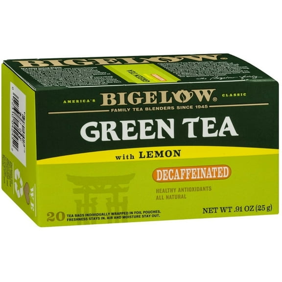 Bigelow Green Tea Decaffeinated With Lemon 20 ea (Pack of 2)