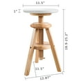 thumbnail image 7 of eHemco Swivel Solid Wood Adjustable Bar Stool, 18.9 to 25.2 Inches, Natural Base with White Top, 7 of 7
