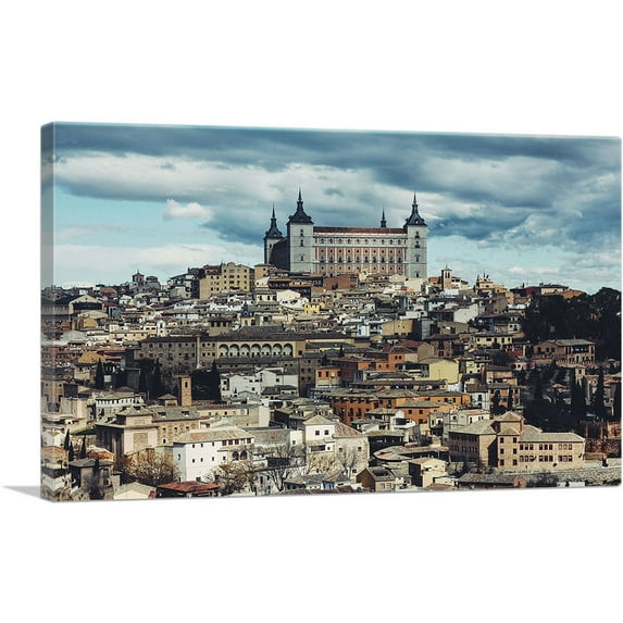 ARTCANVAS Barcelona, Spain Skyline Canvas Art Print - Size: 26" x 18" (1.50" Deep)
