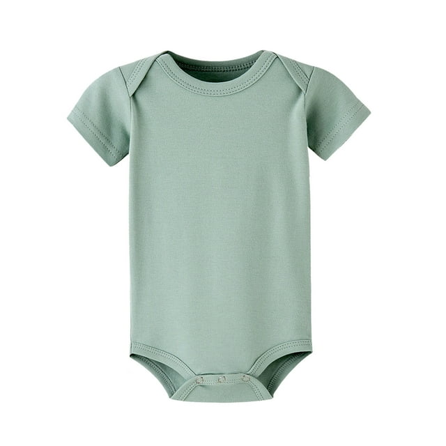 MIASHUI Cache-Couches à Manches Courtes Unisexes pour Bébé, une-Pièce, sous-Vêtement, Vert Pâle, 9-12 Mois