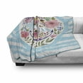 thumbnail image 3 of Vintage Soft Flannel Fleece Throw Blanket, Nautical Anchor Marine Floral Roses Bouquet Wreath Antiqued Horizontal Stripes, Cozy Plush for Indoor and Outdoor Use, 50" x 70", Multicolor, by Ambesonne, 3 of 6