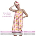 thumbnail image 4 of Colevkie 2 Pcs Women's Bath Towel Shower Cap Set,Adjustable,Absorbent Quick Drying,Animals and Plants Print,Bath Spa Wrap Towel, 4 of 8