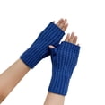thumbnail image 2 of Women Autumn And Winter Solid Color Multicolor Twist Knitted Wool Half Gloves, 2 of 3