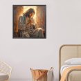 thumbnail image 4 of Kit de pintura por números sobre lienzo, arte al óleo artesanal, imagen de Jesús, decoración de pared del hogar, 40x40cm, 4 of 9