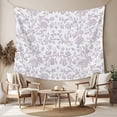 thumbnail image 2 of Spring Flower Tapestry for Bedroom Wall Hanging Tapestry, Vintage Farmhouse Light Purple Boho Leaf Ceiling Backdrop Tapestries Poster Blanket Wall Decor for Teens Room Living Room Dorm 55" x 73", 2 of 8