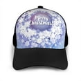 thumbnail image 3 of Naloa Round Snow Merry Christmas Adult adjustable Print Baseball Hat, Patchwork curved brim baseball capfor Men and Women, One Size, 3 of 5