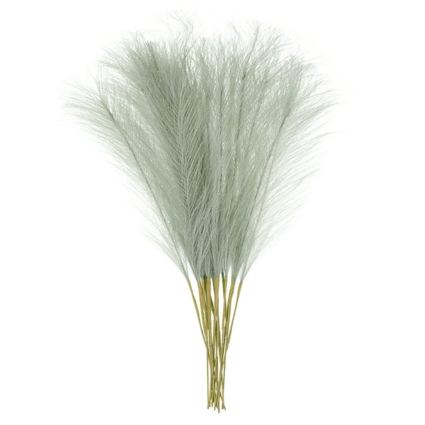 25 Paquetes de Hierba Pampas Falsa de 21 Pulgadas para Decoración del Hogar, Gris Claro