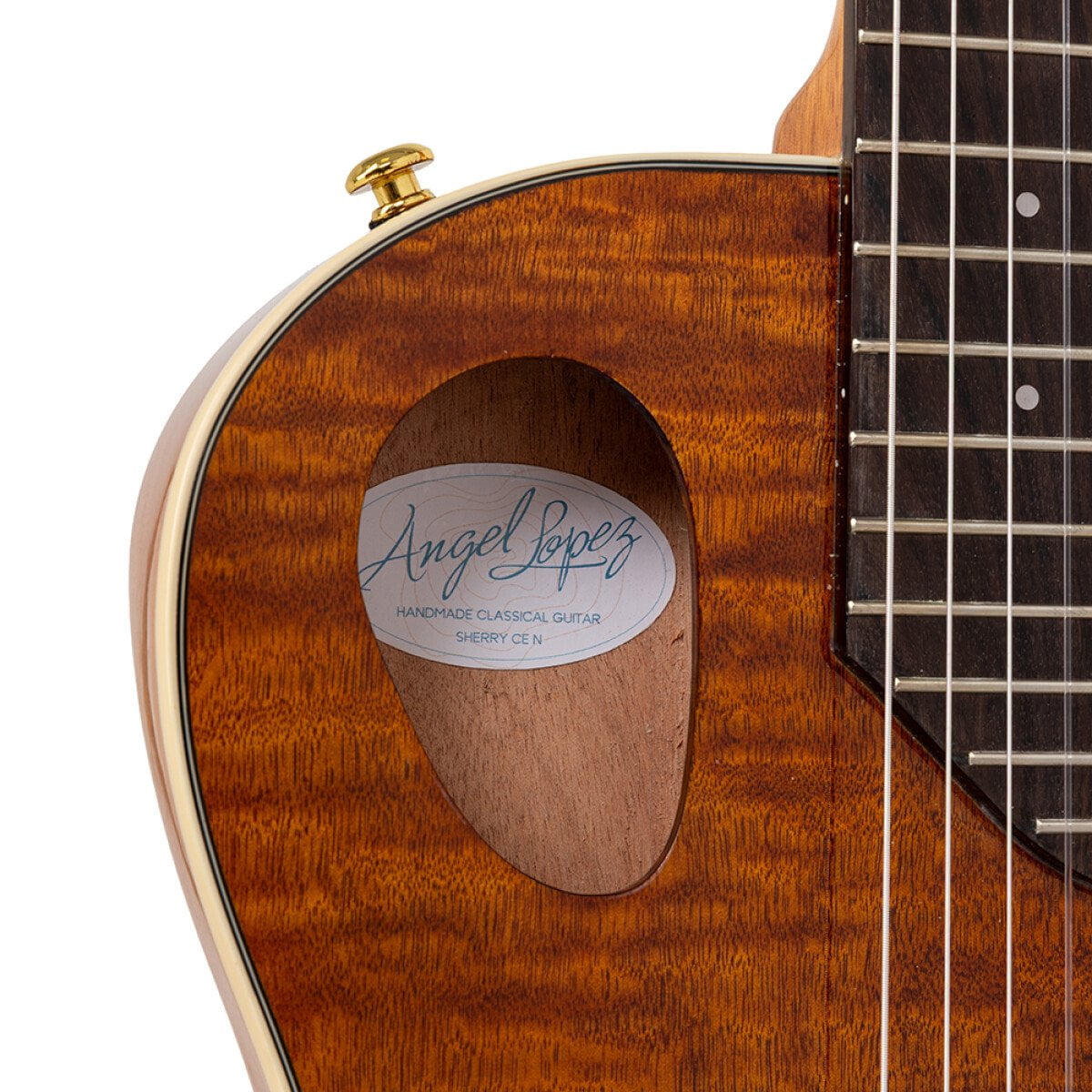 Angel Lopez Hybrid Nylon Electric Semi-Acoustic Guitar, Natural