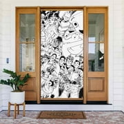 Ghostbusters Door Cover Decorated Banner Tapestry Home Decoration Holiday Party Supplies Door Banner Porch Sign Banner 72.8 x 35.4 Inch