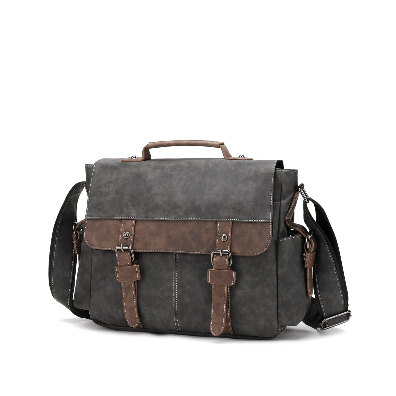 Xeie Thuk Men's Vintage Designer Briefcase PU Leather Tote Business Office Man Messenger Bag Casual Solid Computer Laptop Handbag