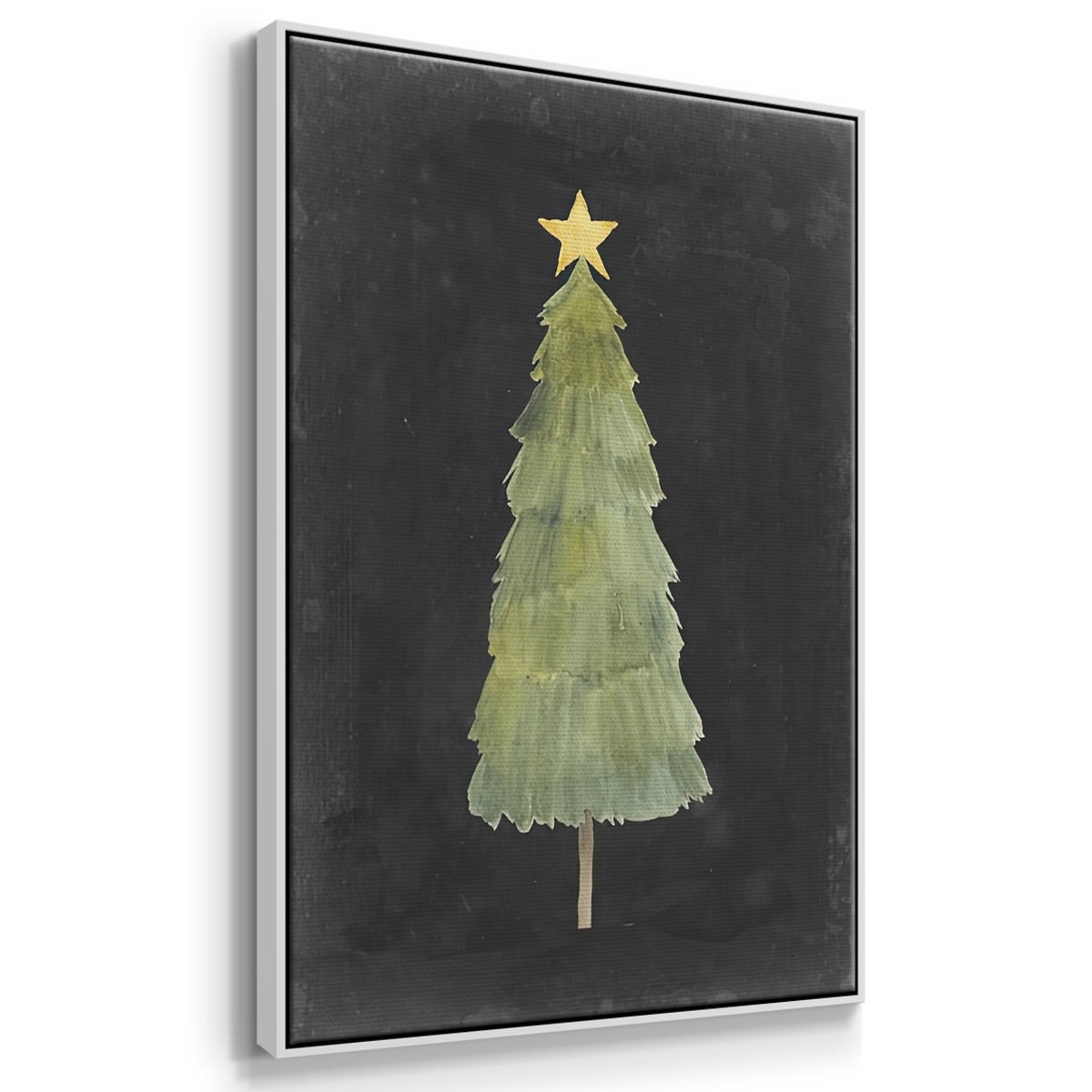 Christmas Glow Collection F - Framed Gallery Wrapped Holiday Canvas - 25 x 37 - White Frame